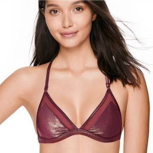 NWT PINK Victoria Secret Glitter Mesh Bra Bralette